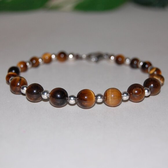 Tiger Eye Bracelet,Clasp Closure Bracelet,Tiger Eye Stone Bracelet - Picture 1 of 2